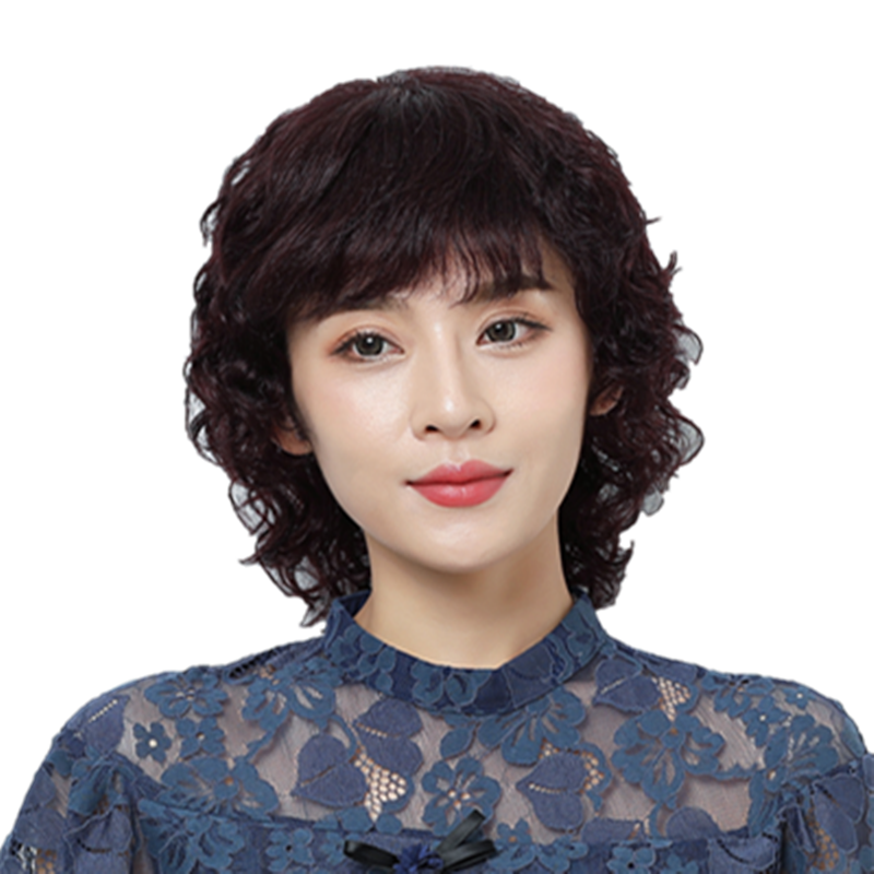 真发假发女短发中老年中长发发套