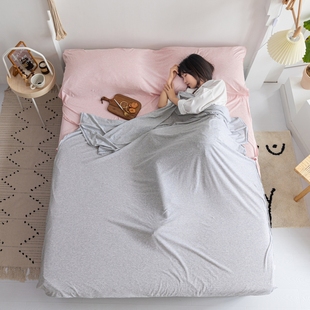 全棉隔脏睡袋天竺棉纯棉针织棉便携出差旅行床单被套防脏宾馆神器