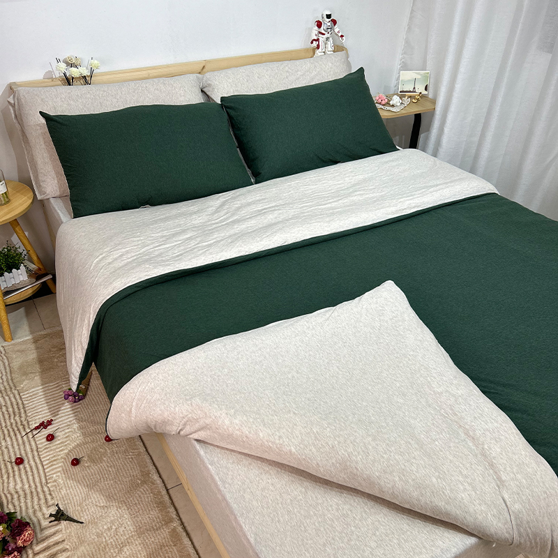 天竺棉四件套针织棉简约纯棉纯色