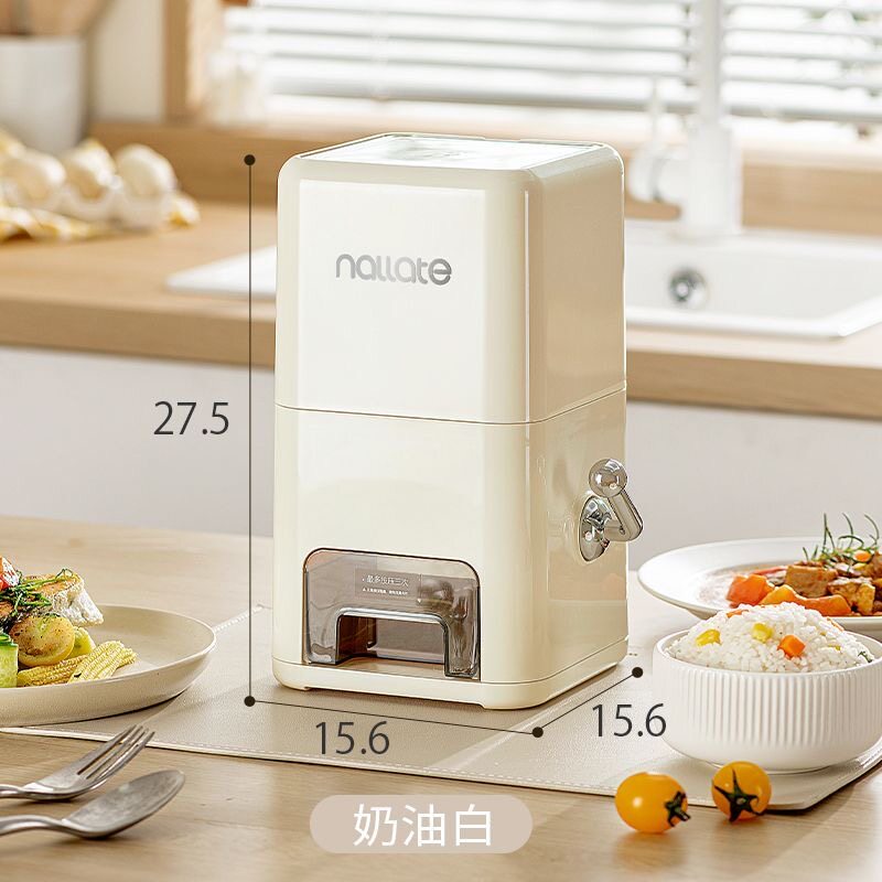 家用迷你计量按压米桶密封防虫防潮米箱储粮桶杂粮收纳面粉储存桶