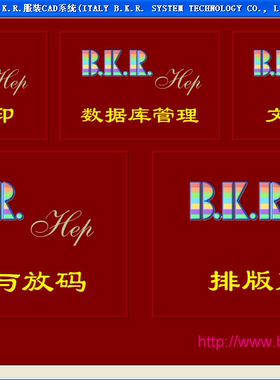 BKR2008服装cad软件意大利BKR制版软件2008带智能排料DXF导入导出