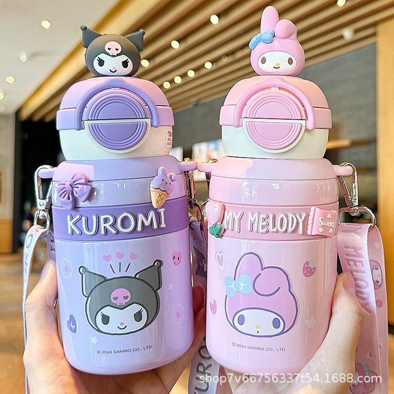 三丽鸥库洛米儿童保温杯上学幼儿园可爱双饮水杯女孩便携水壶,餐饮具,保冷/保温杯,淘宝优惠券,粉丝福利购,淘宝优惠卷
