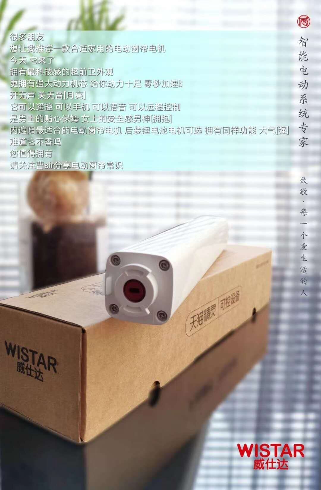 电动智能窗帘家用小爱锂电池充电电机免布线自动天猫精灵声控