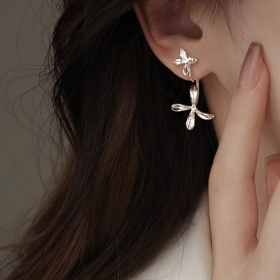 高级感立体花朵耳夹无耳洞观雾眠