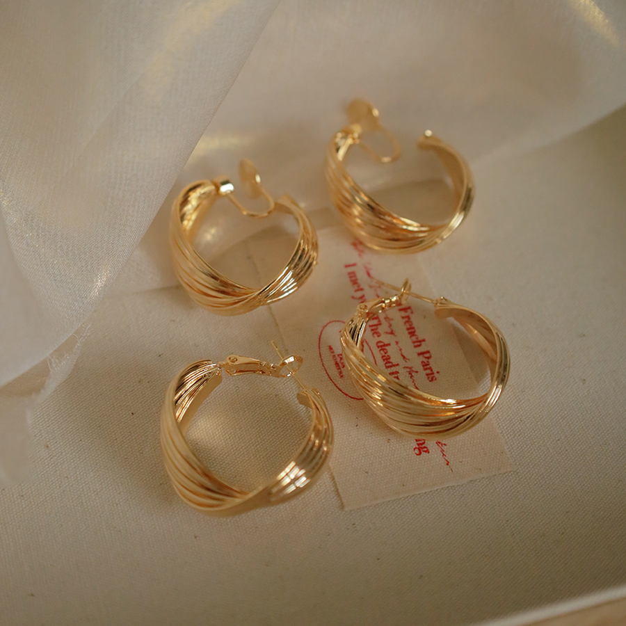 韩国金属复古港风大圈圈耳环