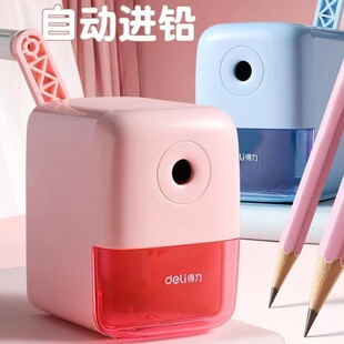 得力防夹手削笔器削笔机小学生专用手摇式卷笔刀儿童铅笔刀自动进铅旋刨绞笔刀一年级幼儿园男女孩转笔刀