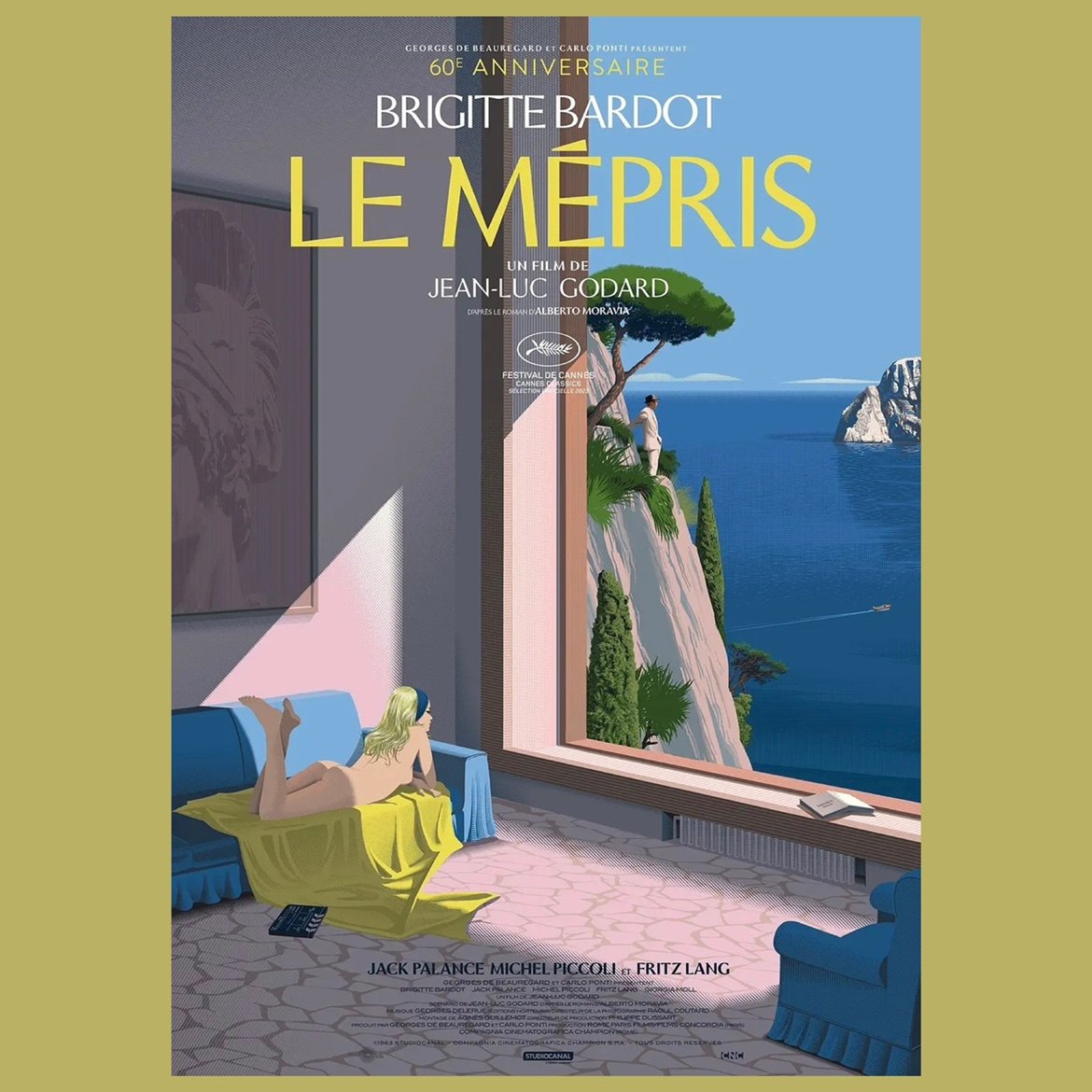 狂人皮埃罗电影海报/装饰画/戈达尔/新浪潮/简约/蔑视