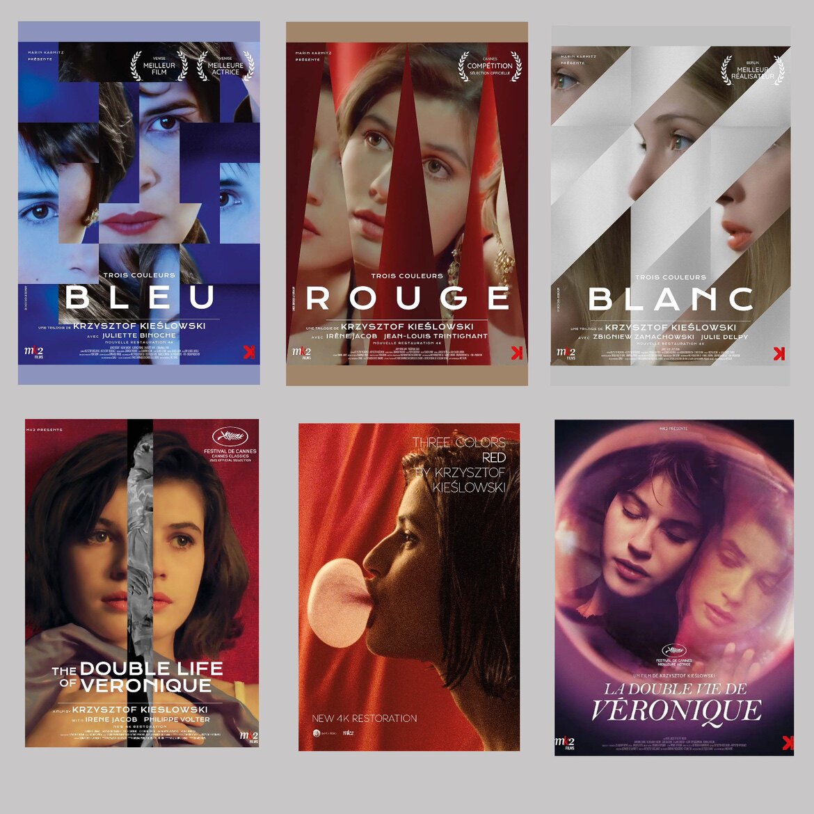 蓝白红三部曲电影海报两生花装饰画克日什托夫基耶斯洛夫斯基礼物