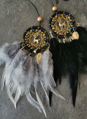 LadyC’S捕梦网车载挂饰汽车后视镜装饰小车挂件迷你原创手作手工