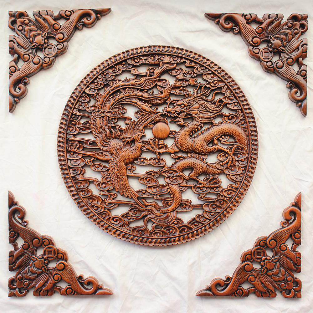 东阳南国圆形木雕挂件