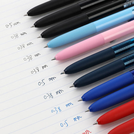 日本uni三菱按动中性笔UMN-155学生考试低阻尼笔0.5黑色85N笔芯0.38彩色uniball水笔signo三菱黑科技笔um155