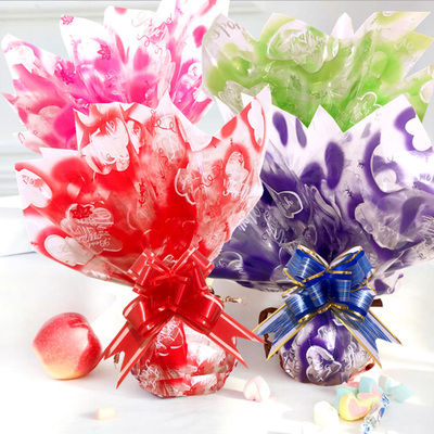 圣诞平安夜苹果包装纸鲜花玻璃纸