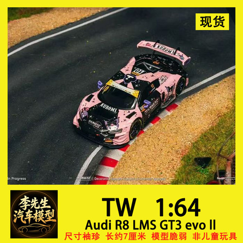 [现货]TW  1:64奥迪R8 LMS GT3 EVO II库洛米10#30#澳门赛车模型