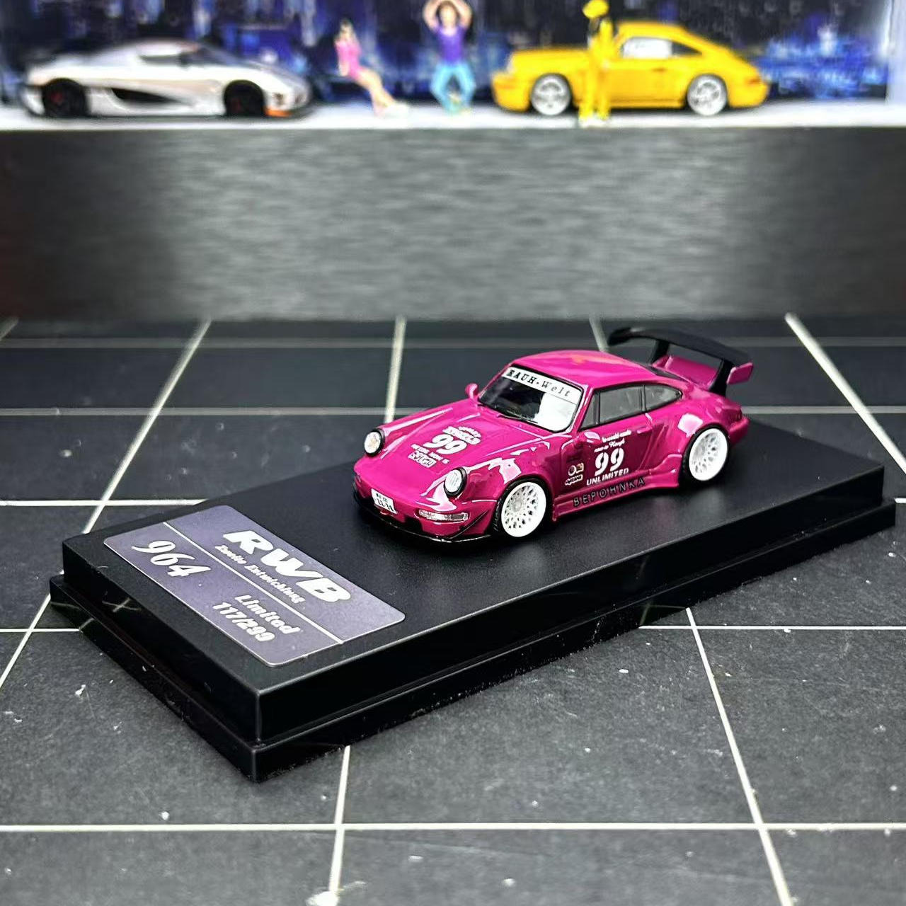 【李先生】原厂1:64 保时捷 rwb 964 合金汽车模型