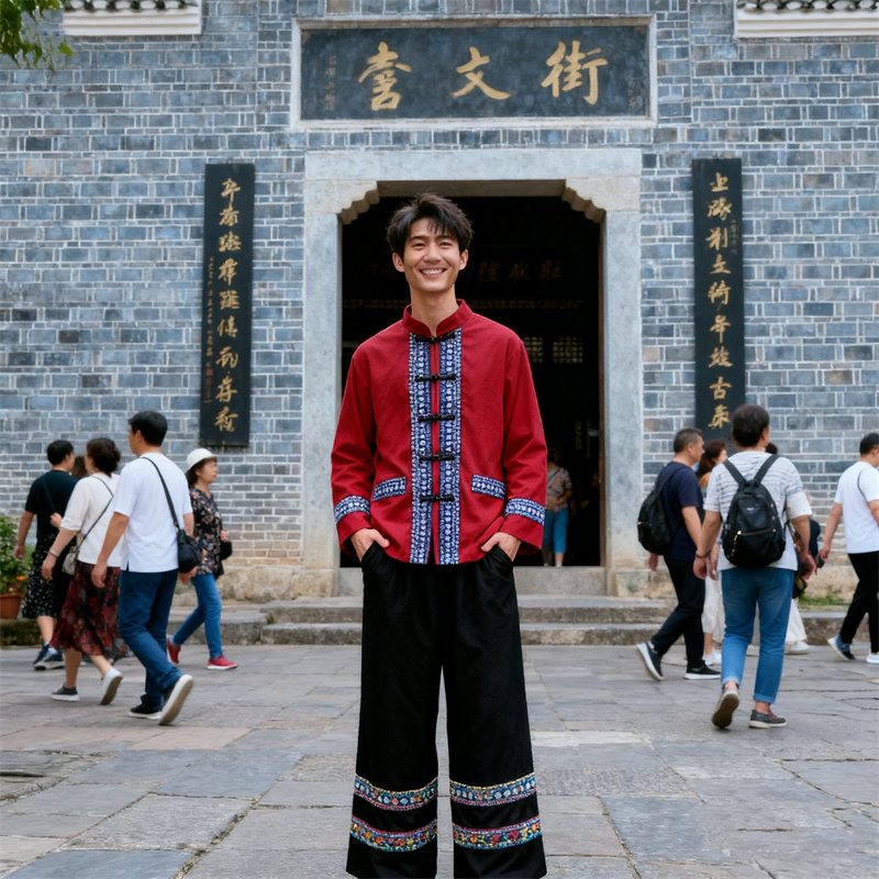 新款苗族服装男套装民族风