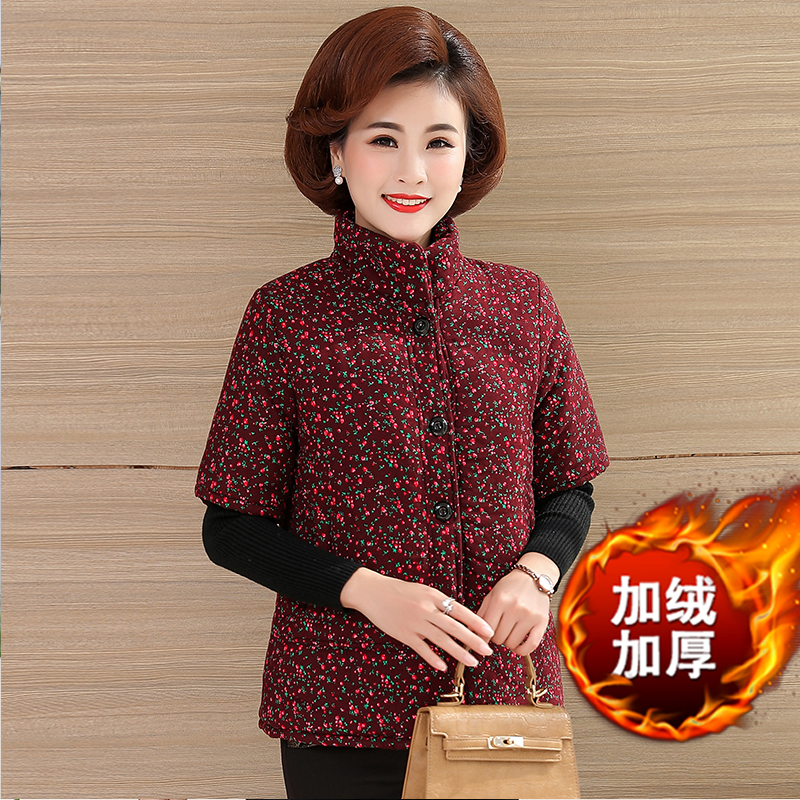 中年冬装短袖40岁外套加绒棉马甲