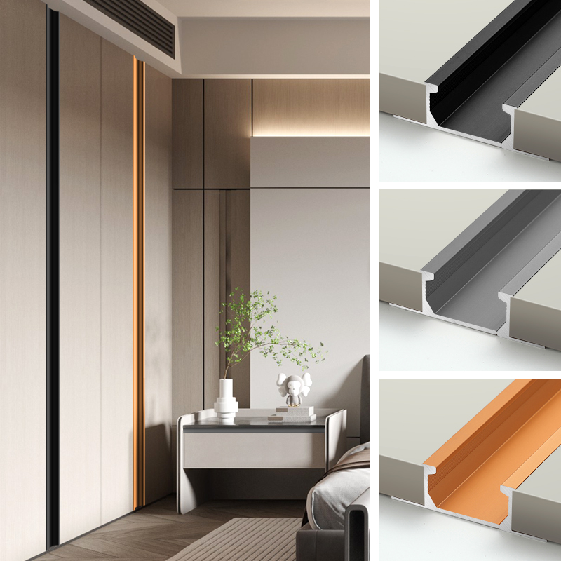 衣柜长拉手免开槽欧派ab款极简隐藏柜门抽屉橱柜免打孔隐形暗把手