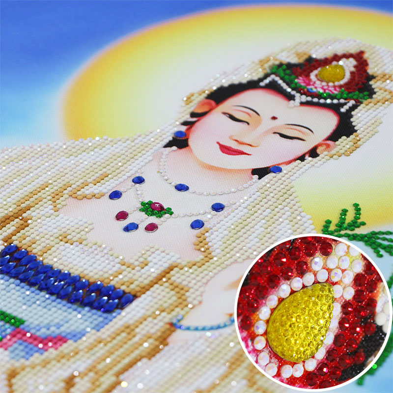 5D钻石画满钻新款佛像菩萨砖石贴画十字绣坐莲观音2025年送子系列