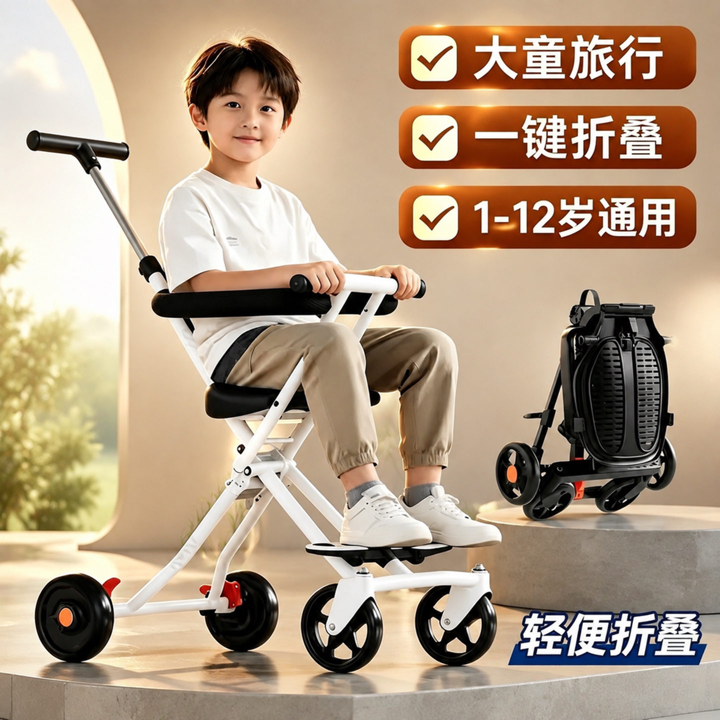 1-12岁儿童折叠轻便推车可登机图片