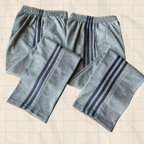 男女学生深灰色藏蓝杠宽松校服裤
