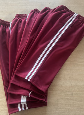 枣红色白边夏季男女学生校服短裤