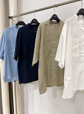 【ATPLAL】25夏新款日本原单圆领开衫衬衫时装商务休闲多色衬衫