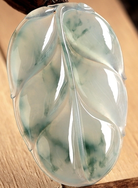 石之富珠宝缅甸天然玉石翡翠A货冰种金枝玉叶吊坠17.88克