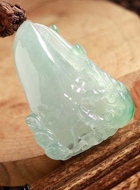 石之富珠宝缅甸天然翡翠A货精美大师工冰种吊坠八方来财29.32克