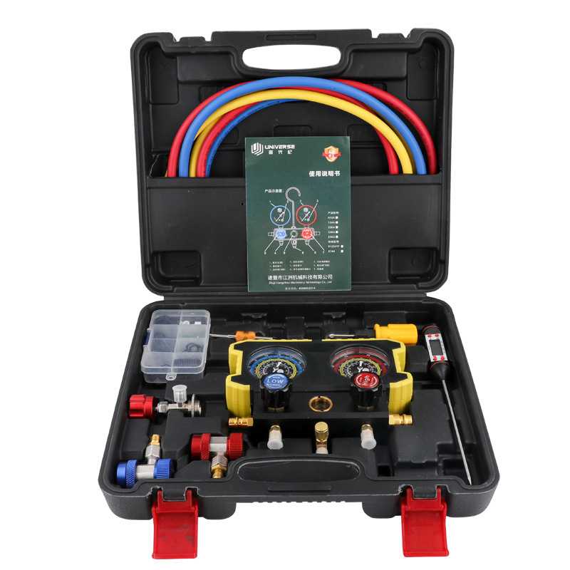 汽车空调加氟表R134a双表阀加氟工具套装冷媒表套装新能源可用