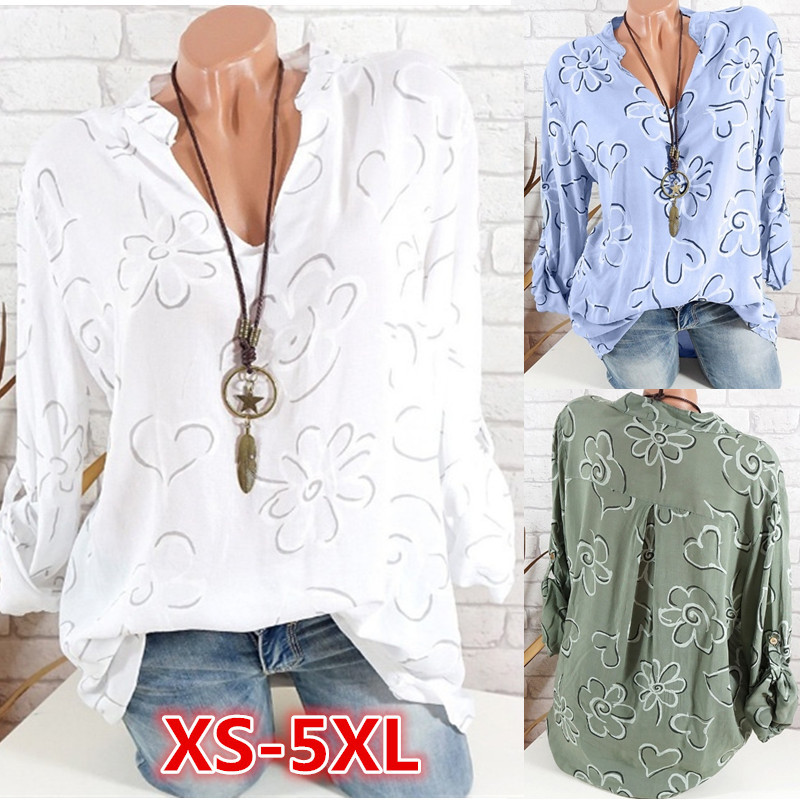 Printing v-neck blouse
 印花V领休闲宽松上衣|ruв категории Женская одежда, рубашка - от Buy2taobao.com для оказания профессиональной услуги покупки агента Taobao