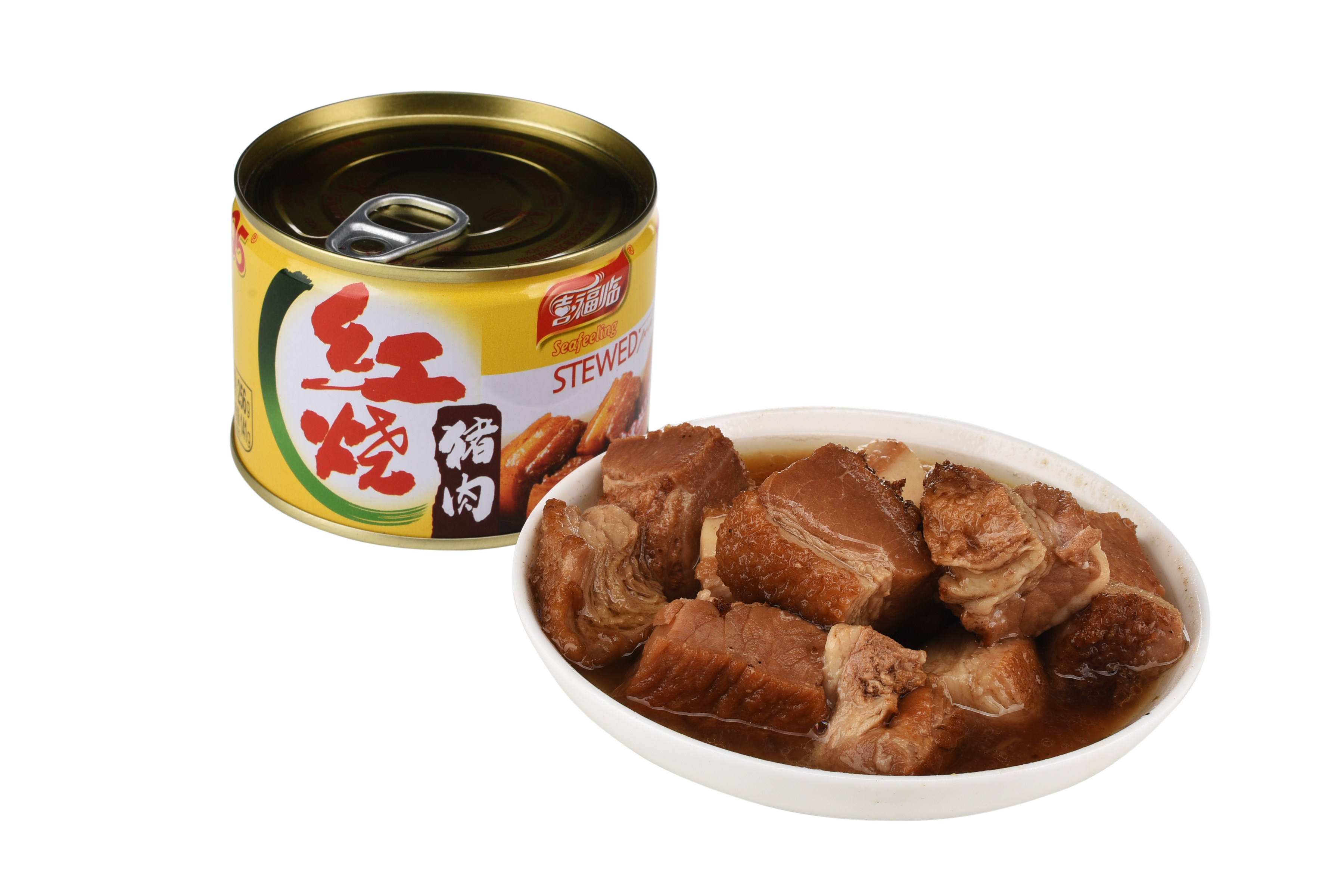 热销即食莆罐q5红烧猪肉罐头罐装食品canned stewed pork