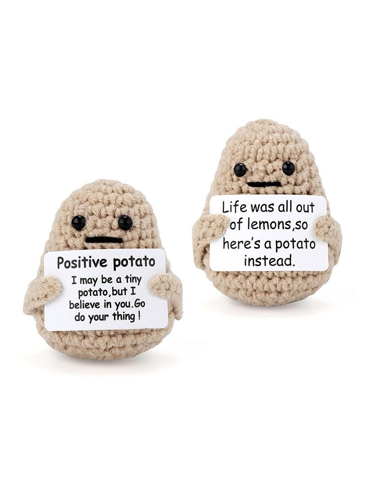 Handmade woolen cucumbers, positive energy potatoes, funny emoticons, handmade crocheted ornaments, cute dolls thumbnail 4