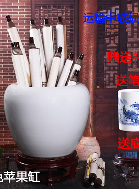 白色陶瓷书画桶卷轴落地客厅书房