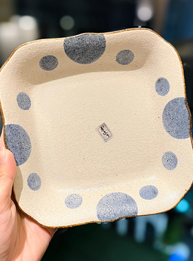 日式餐具粗陶寿司盘子高级感磨砂家用陶瓷老式复古做旧菜盘蒸鱼盘