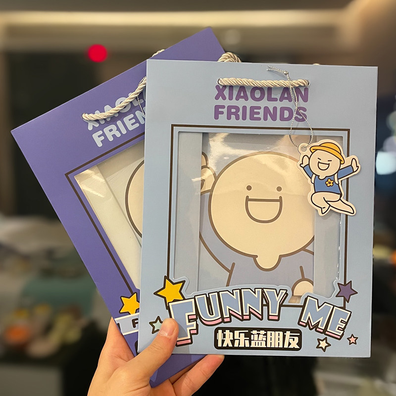 小蓝和他的朋友周边手提纸袋可爱芙芙狗手提纸袋创意卡通送礼礼袋