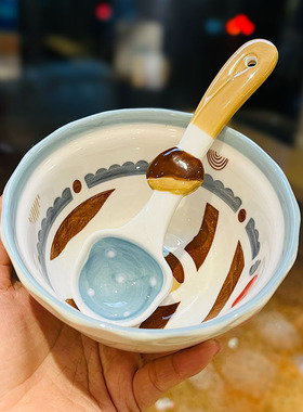 举个栗子女生可爱5英寸陶瓷米饭碗高颜值冰淇淋雪糕甜品碗糖水碗