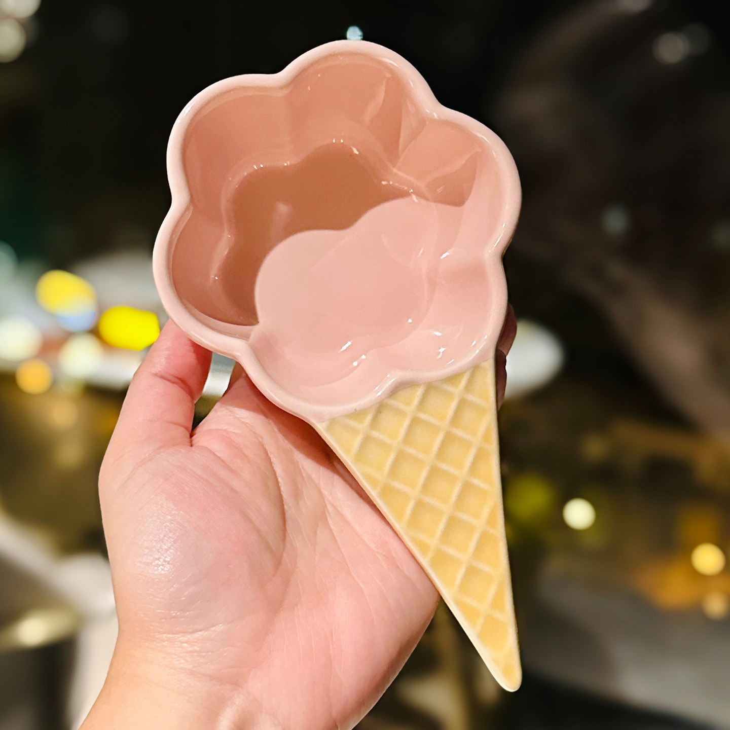 奶油风釉下彩冰淇淋碗陶瓷不规则家用零食甜品碗创意火锅蘸料小碗