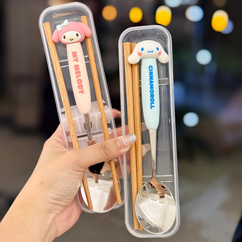 玉桂狗勺子筷子餐具两件套
