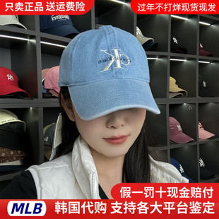正品代购CK牛仔蓝女款棒球帽男鸭舌帽户外休闲运动帽子