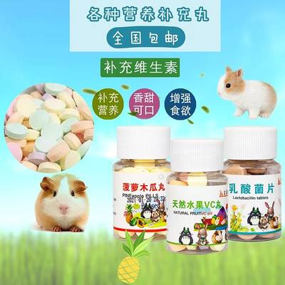 宝莱康荷兰猪豚鼠兔子仓鼠龙猫水果VC丸排毛木瓜丸乳酸菌片50粒