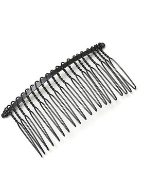 刘海碎发发梳女士盘发插梳发箍发卡隐形黑色铁齿发夹倒梳压发发饰