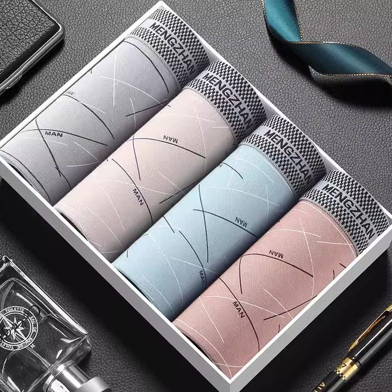 男士内裤男生潮流平角内裤亲肤柔软棉四角短裤男式中腰印花高弹,女士内衣/男士内衣/家居服,男平角内裤,淘宝优惠券,粉丝福利购,淘宝优惠卷