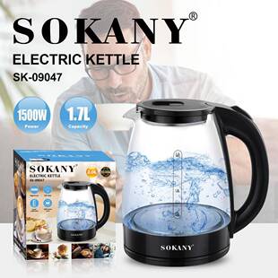 跨境SOKANY09047电水壶家用1.7L烧水壶开水壶ELECTRIC KETTLE