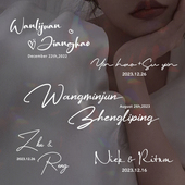 制作字母婚礼logo设计姓氏结婚名字姓名婚庆英文透明签名字体水印