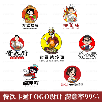 人像肖像卡通手绘漫画logo设计