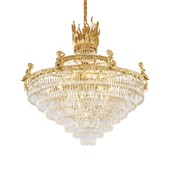 法式 餐厅奢华复古大气别墅酒店会所大堂吊灯 全铜宫廷水晶吊灯欧式