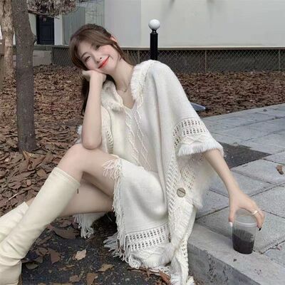 披肩过膝袜流苏民族风春秋