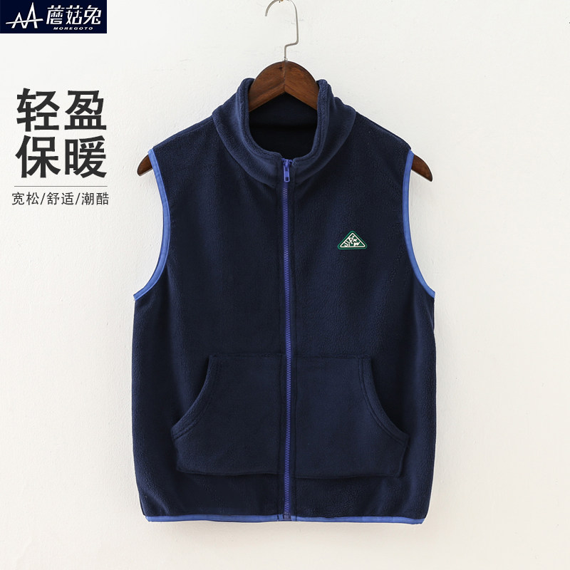 男童马甲春秋薄款摇粒绒春装青少年胖男孩外穿儿童坎肩宽松加肥