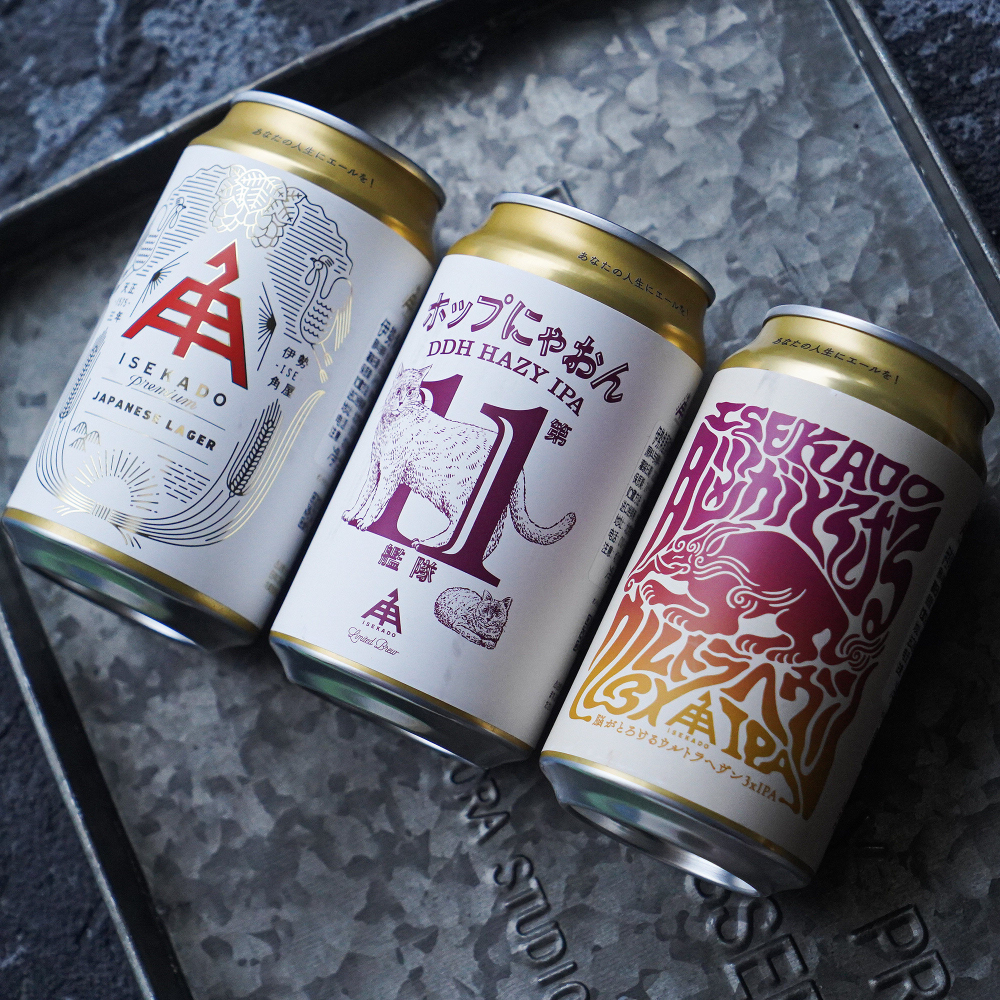 日本伊势角屋啤酒 酒花喵第11舰队/日式清酒拉格/清融脑天堂350ml