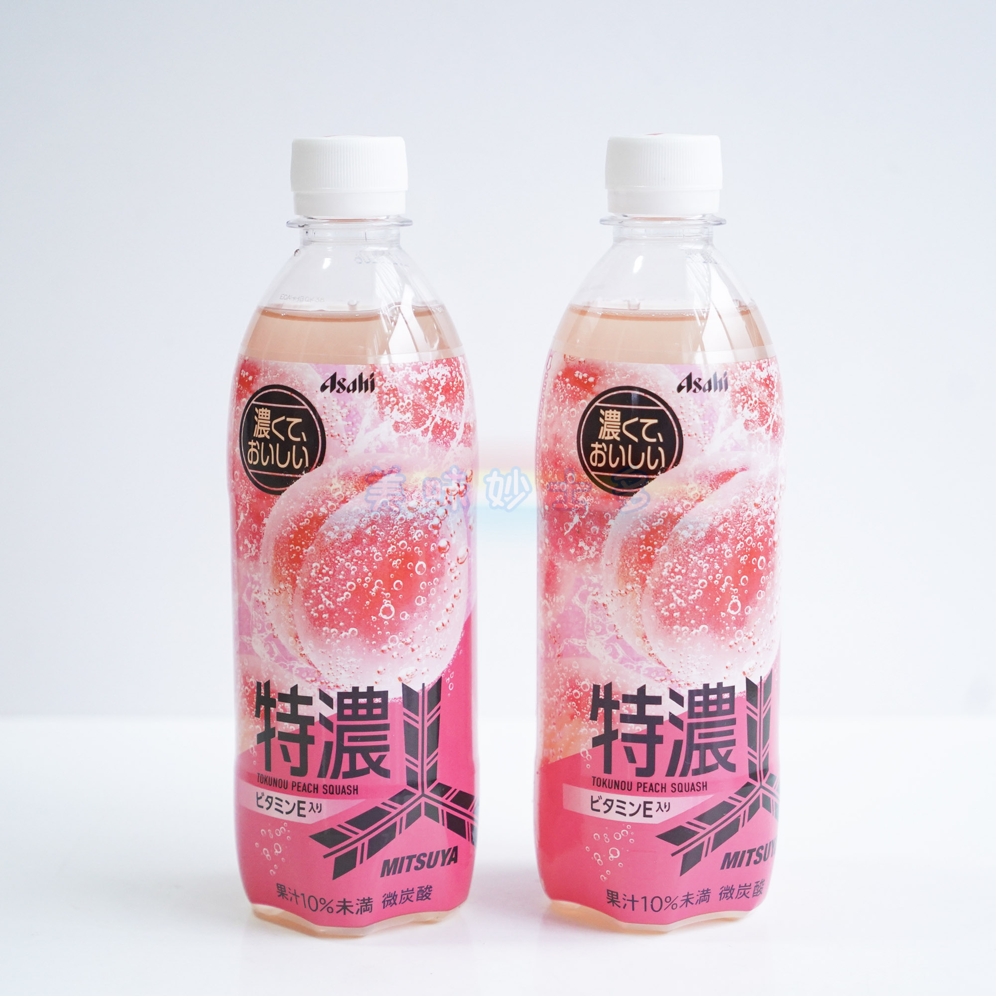 日本进口 朝日三矢Mitsuya特浓桃子碳酸饮料汽水500ml 新品春季